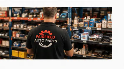 Fairfield Auto Parts team member in an organized parts warehouse
